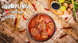 Receta fácil de Dumplings con salsa spicy, ¡No dejaras de prepararlos!