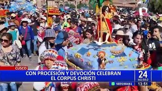 Cusco: Con procesión y devoción celebran tradicional el Corpus Christi