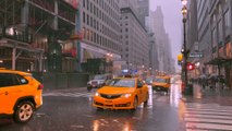 Heavy Rain & Thunderstorms in New York City 4k - NYC Rain Walk - Binaural Rain Sounds - ASMR