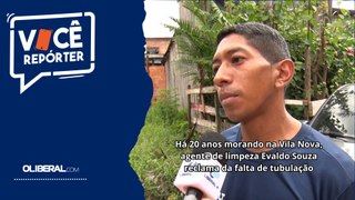 Há 20 anos morando na Vila Nova, agente de limpeza Evaldo Souza reclama da falta de tubulação