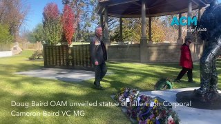 WATCH: Statue of Corporal Cameron Baird unveiled in Rutherglen June 1