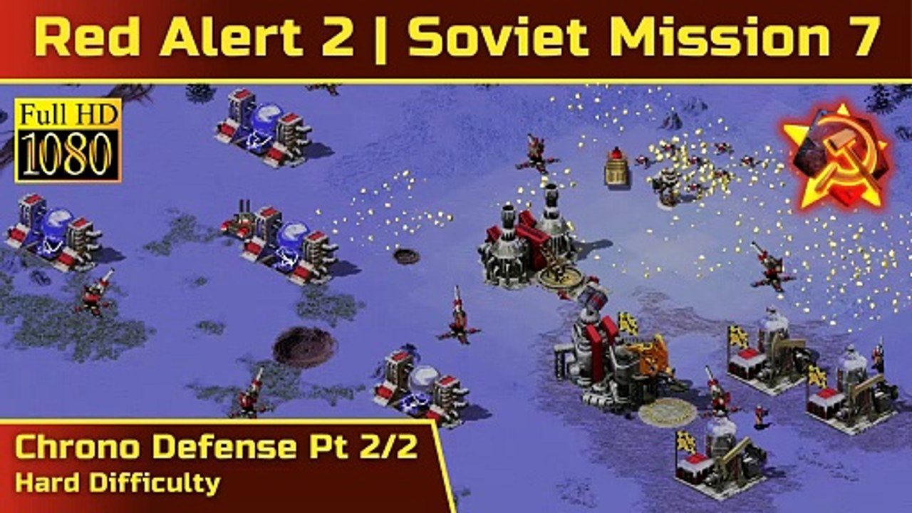 How to Beat Red Alert 2 Soviet Mission 7: Chrono Defense Pt 2/2 - Hard - 1080p HD