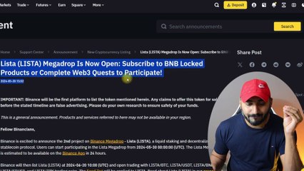 GET $120 Now  | LISTA airdrop binance | binance megadrop