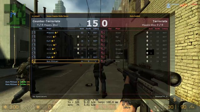 cs_assault gameplay with Expert Bot, no armor and being slapped | Counter-Strike: Source - CT