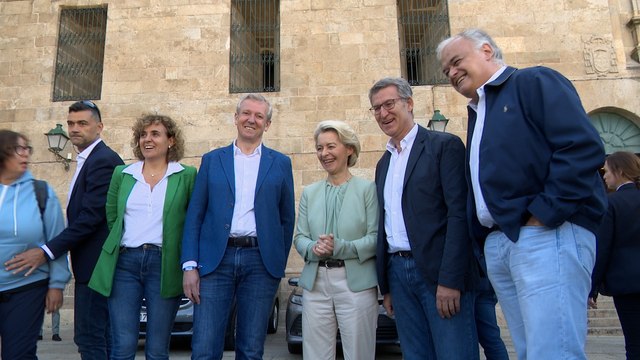 Protesta propalestina durante la vista de Feijóo y Ursula von der Leyen a Santiago de Compostela