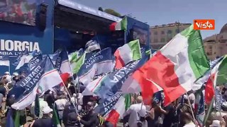 Europee, le immagini di piazza del Popolo gremita per l'evento con Giorgia Meloni