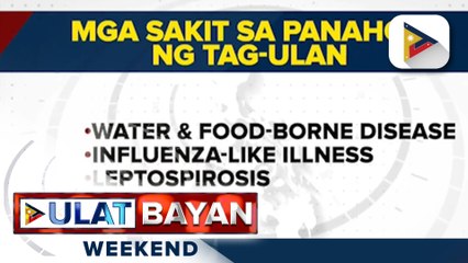 DOH, nagbabala sa mga sakit na maaaring makuha ngayong tag-ulan