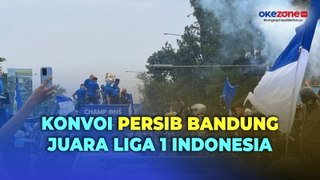 Lautan Bobotoh dan Warga Sambut Arak-Arakan Persib Bandung