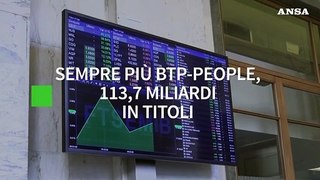 Sempre piu' Btp-People, 113,7 miliardi in titoli