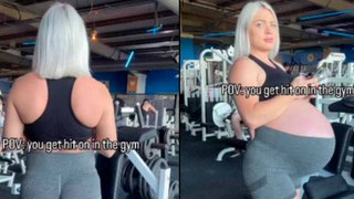 Video: Kaksosia odottava fitnessvalmentaja yllättää huomaamattomalla vatsallaan takaa päin katsottuna