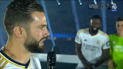 Discurso de Nacho Fernández en el Bernabéu en el fin de fiesta de la 15ª Champions