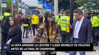 La UEFA aprende la lección y llena Wembley de policías antes de la final de Champions