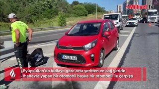 Eyüpsultan TEM Otoyolu'nda trafik kazası! 3 kişi yaralandı