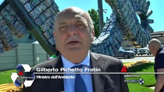 A Sant'Albano Stura (CN) la nuova opera dell'artista Michelangelo Pistoletto: Pichetto Fratin (Ministro dell'Ambiente), 