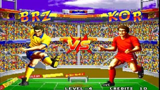 SUPER SIDEKICKS - BRAZIL VS. KOREA GAMEPLAY (ARCADE) NO COMMENTARY - SERGIO GAMER