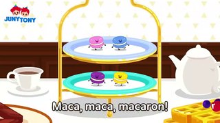 Macaron Rainbow-Colored Macarons- Dessert Song Rainbow Colors Food Song for Kids JunyTony