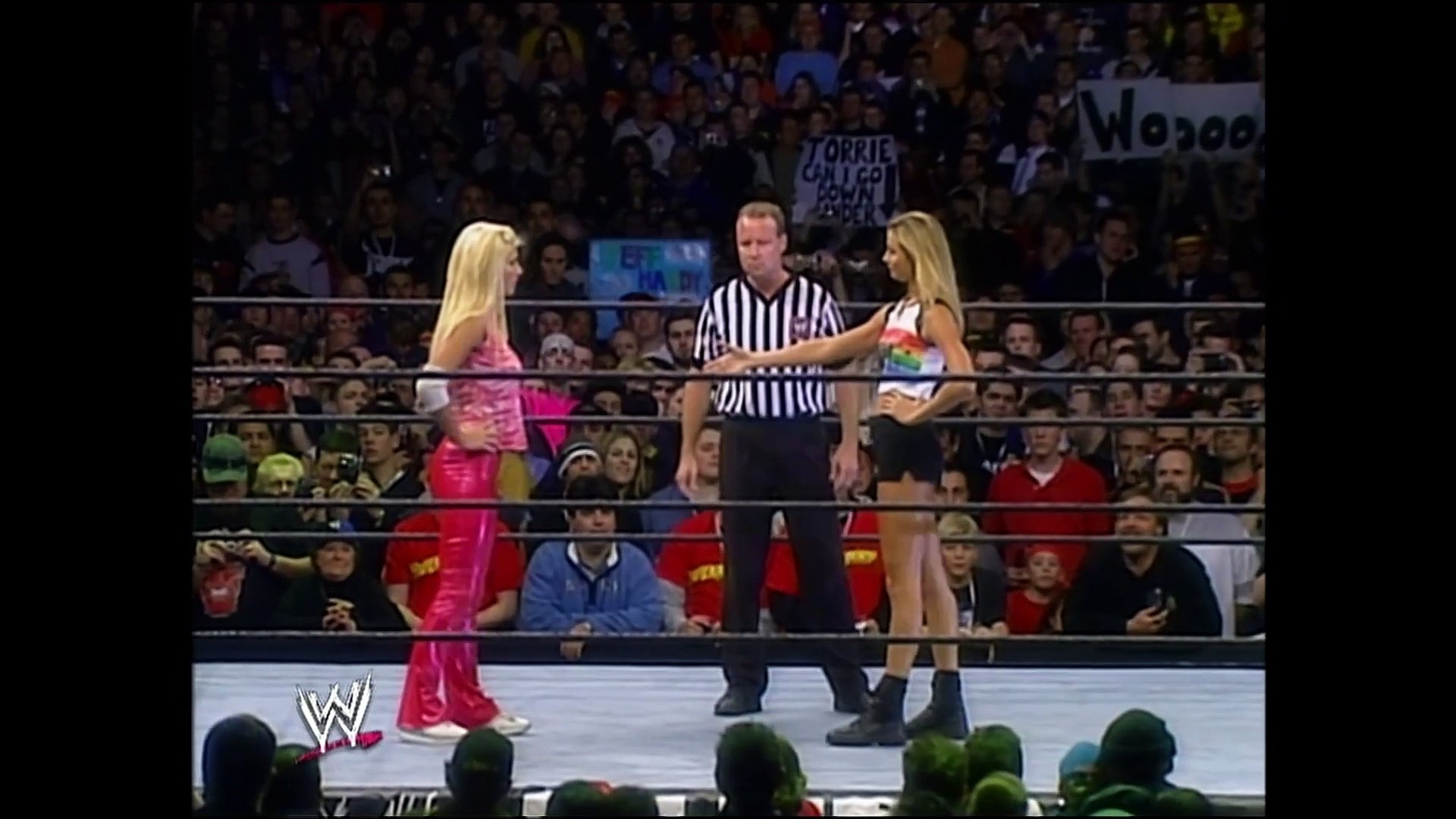 Torrie Wilson vs. Stacy Keibler: Bra & Panties Match:  WWE.Global.Warming.2002.