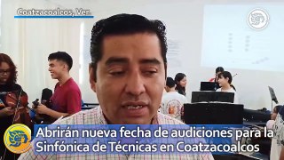 Abrirán nueva fecha de audiciones para la Sinfónica de Técnicas en Coatzacoalcos