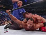 WWE The Rock Rock bottom to Chris Benoit