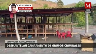 Autoridades de Guerrero desmantelan campamento de grupos criminales en Coyuca de Benítez