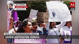 Realizan protesta en Hidalgo para exigir justicia por feminicidio de Yesica en Emiliano Zapata