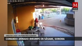 Grupo armado incursiona con vehículo blindado en Sásabe, Sonora