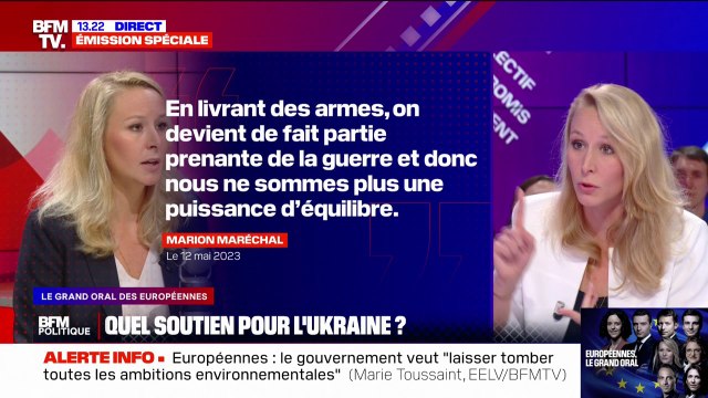 Guerre en Ukraine: Il ne faut pas rentrer dans une participation potentielle d'escalade , estime Marion Maréchal