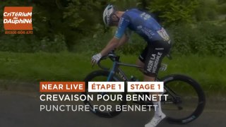 Crevaison pour Bennett - Étape 1 - Critérium du Dauphiné 2024
