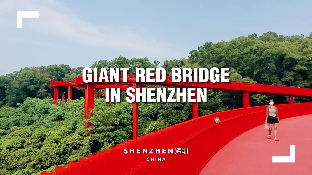 Giant Bridge in China at Red Bridge Park in Shenzhen [Hongqiao Park ...