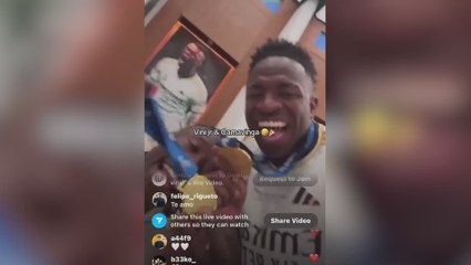 La fiesta de Vinicius y Camavinga en el vestuario