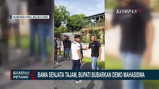 Momen Mahasiswa Pendemo Lari Ketakutan saat Bupati Halmahera Utara Bawa Senjata Tajam