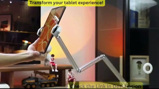 Desk Bed Tablet Stand Adjustable for 4-12.9 Inches Mobile Phones Tablets Aluminum Arm Mount Support