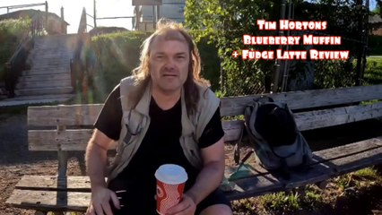 Tim Hortons Blueberry Muffin + Fudge Latte Review