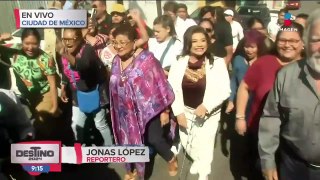 Clara Brugada llega a la casilla electoral para emitir su voto