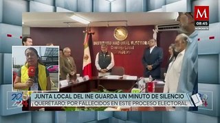 En Querétaro, junta local del INE da un minuto de silencio por fallecidos en este proceso electoral