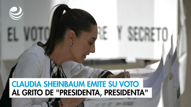 Claudia Sheinbaum emite su voto al grito de presidenta, presidenta