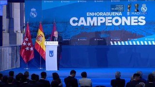 Discurso de Florentino Pérez en el Ayuntamiento de Madrid durante la celebración de la 15ª Champions del Real Madrid
