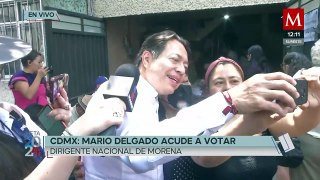 Mario Delgado, dirigente de Morena, emite su voto