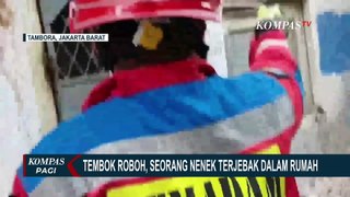 Detik-Detik Evakuasi Seorang Nenek dari Reruntuhan Rumah di Tambora Jakarta