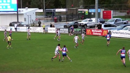 BFNL: Harry Luxmoore kicks the sealer in Gisborne's win over Strathfieldsaye, round 7, 2024
