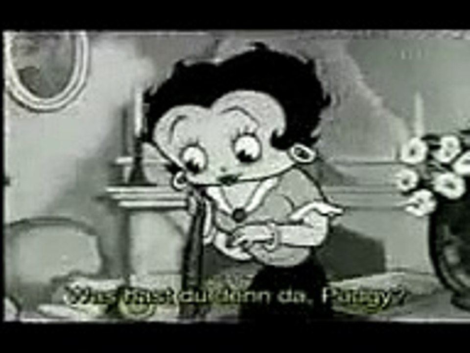 Betty Boop (1938) Pudgy and the lost kitten, animated cartoon character designed by Grim Natwick at the request of Max Fleischer.