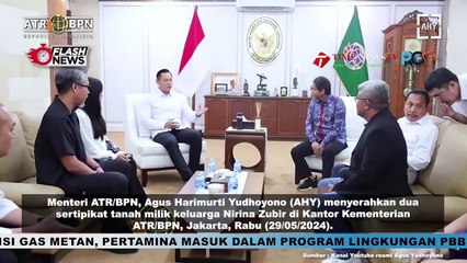 Menteri AHY Serahkan Sertifikat Tanah milik Keluarga Nirina Zubir