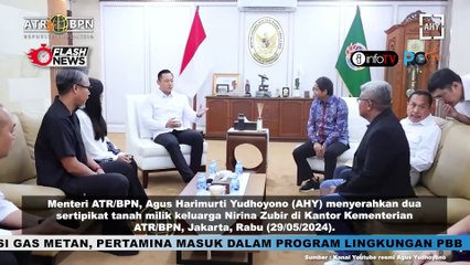 AHY TERIMA NIRINA ZUBIR DAN KELUARGA SERAHKAN SERTIPIKAT TANAH KORBAN MAFIA TANAH