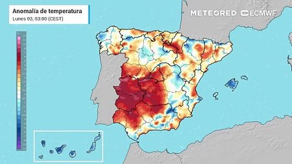 Télécharger la video: Anomalías de temperaturas previstas: cálidas en colores rojos y frías en azules