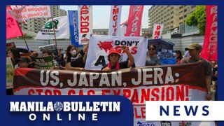 Climate advocates protests at the Japan embassy to phase out fossil fuels