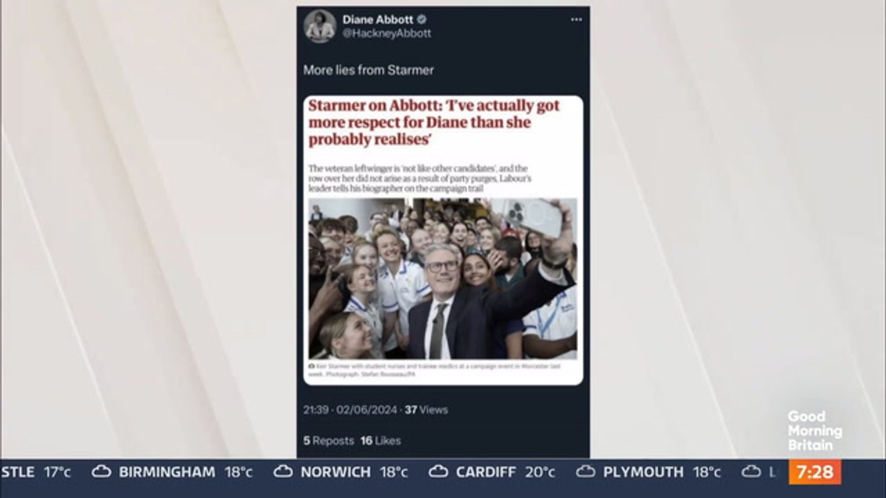 John Healey responds to Diane Abbott accusing Keir Starmer of "more lies"