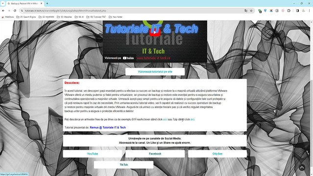Backup și Restore VM în VMware