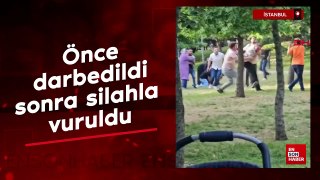 Sultangazi'de parkta ailesinin yanında önce darbedildi, sonra silahla vuruldu