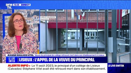 "Je demande plus de moyens": l'appel de la veuve du principal retrouvé mort dans son collège de Lisieux