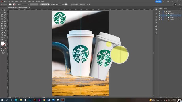 How to create Starbucks 3d paper coffee cup in Adobe illustrator 2023 quick tutorial | MJ graphics